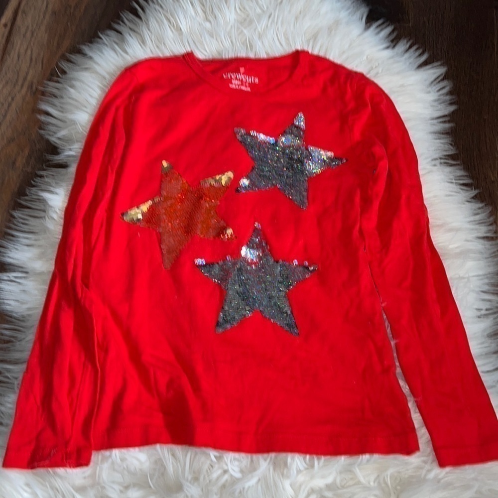 Stylish Long-Sleeve Tee with Sparkly Stars